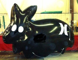 custom helium balloon - Black Bunny Balloon with logo