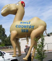 Camel shape helium parade inflatable with logo.