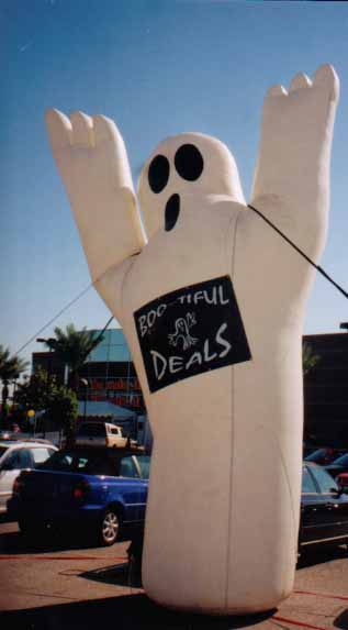 ghost inflatables - Halloween advertising balloons for rent.