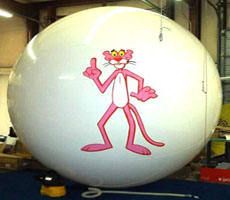 Advertising balloon with Pink Panther log