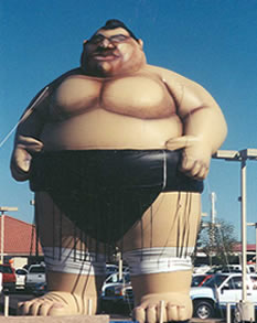 Big Sumo inflatable - 25ft. some wrestler balloon