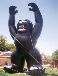 Giant gorilla inflatable - 25ft. tall kong inflatables for sale and rent. Giant balloons sell!