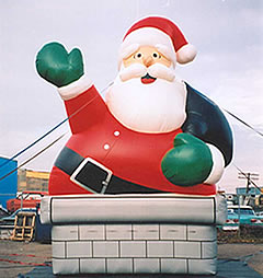 Christmas inflatable - Chimney Santa balloon - a crowd favorite.
