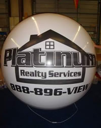  Giant seven foot in diameter helium balloon with custom logo